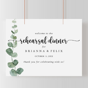 Green Horizontal Rehearsal Dinner Welcome Sign