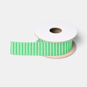 Green Horizontal Stripes Satin Ribbon