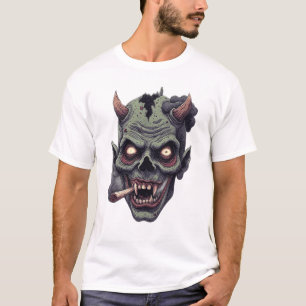 Green Horned Monster Graphic T-Shirt