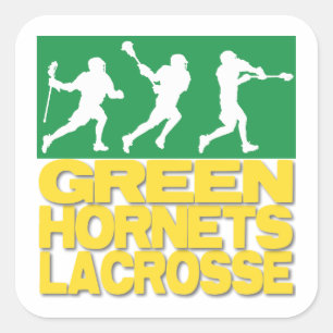 Green Hornets Lacrosse Square Sticker