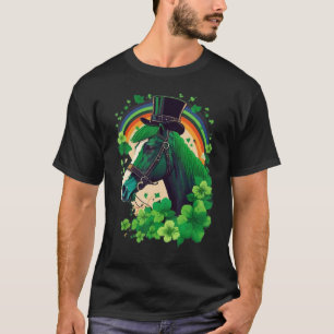 Green Horse shamrock on St Patricks Day Horse T-Shirt