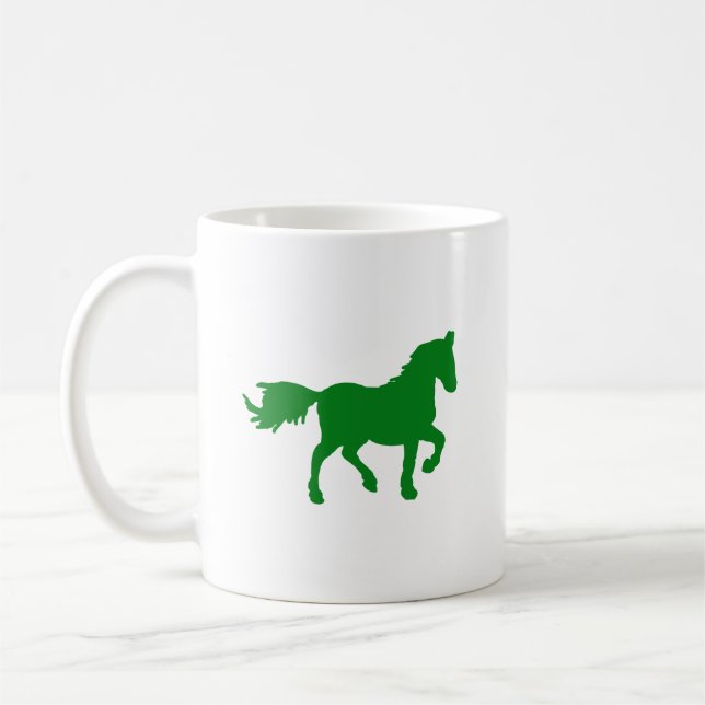 Green Horse Zodiac Symbol Mug (Left)