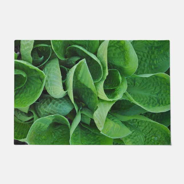 Green hosta leaves  doormat (Front)
