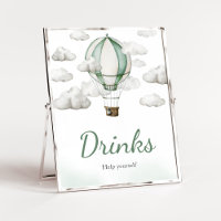 Green Hot Air Balloon Baby Shower Drinks