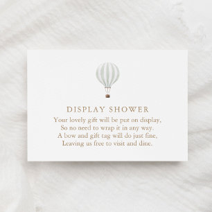 Green Hot Air Balloon Display Shower Enclosure Card
