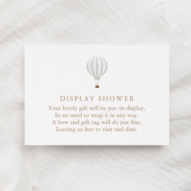Green Hot Air Balloon Display Shower Enclosure Card (Creator Uploaded)