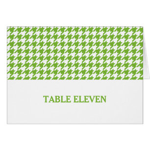Green Houndstooth Table Number Card