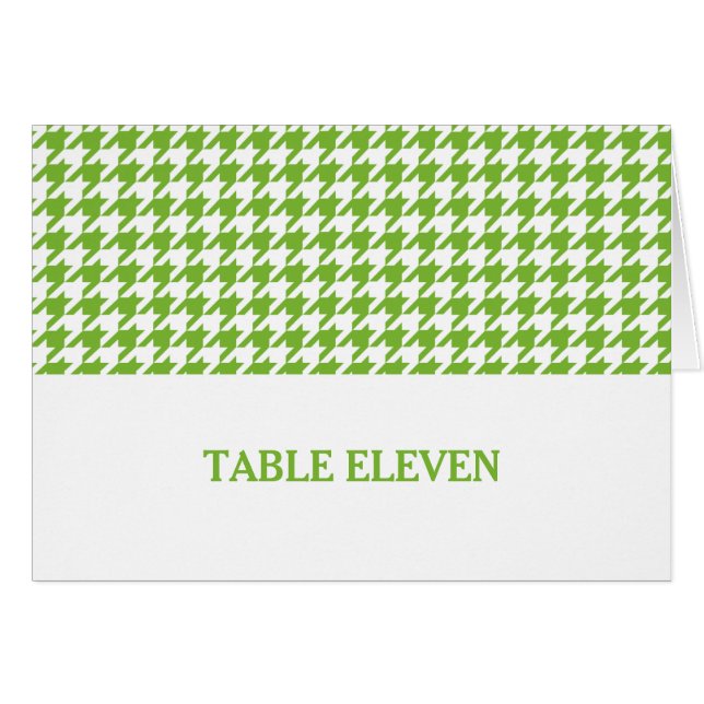 Green Houndstooth Table Number Card (Front Horizontal)