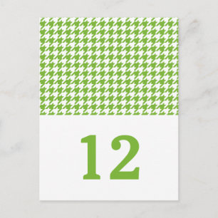 Green Houndstooth Table Number Postcard