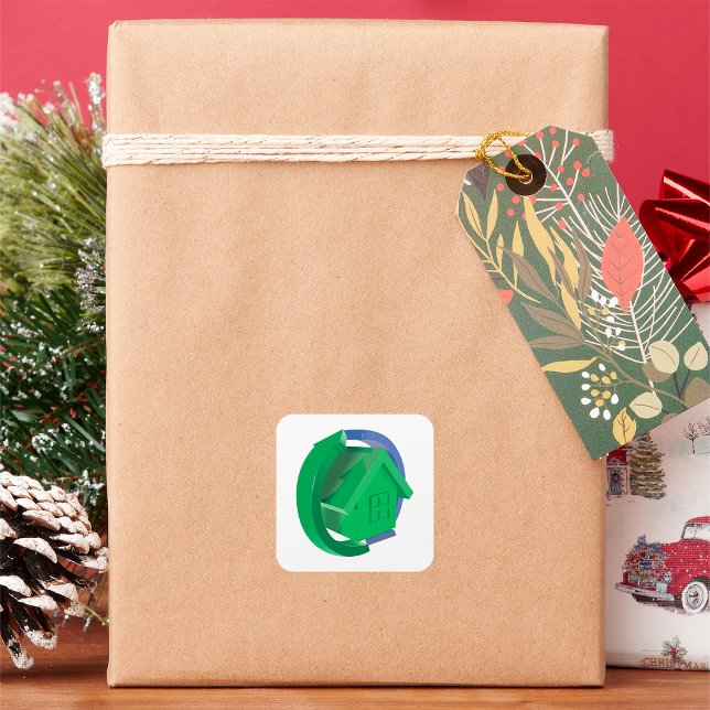 Green House And Arrows Square Sticker (Creator Uploaded)