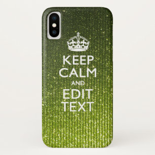 Green Hue Keep Calm Your Text Case-Mate iPhone Case