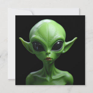 Green humanoid invitation