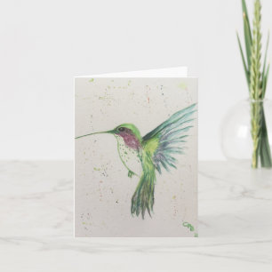Green Hummingbird Card