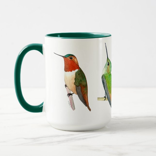 Green Hummingbirds Mug (Left)