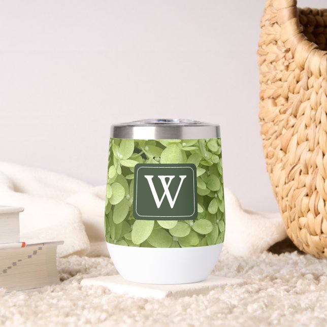 Green Hydrangea Floral Wedding Monogram  (Living Room (Rotated))
