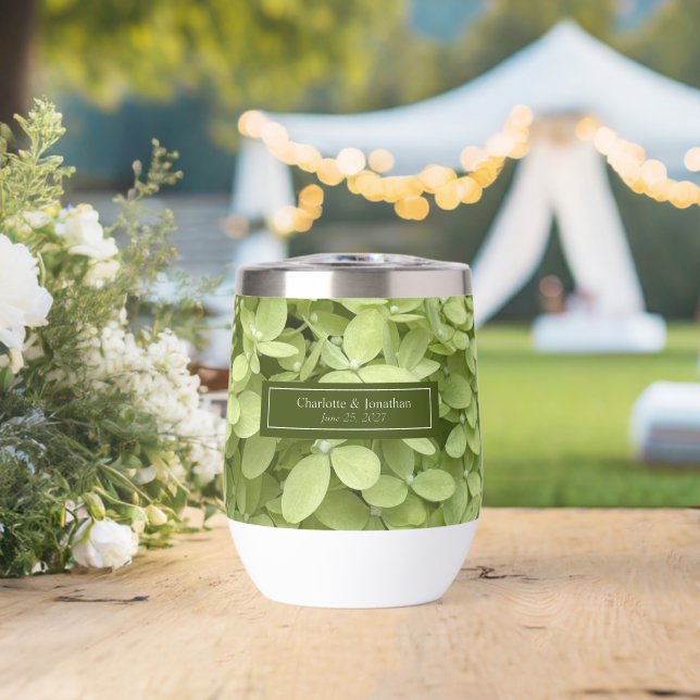 Green Hydrangea Floral Wedding Personalised Names (Wedding (Rotated))