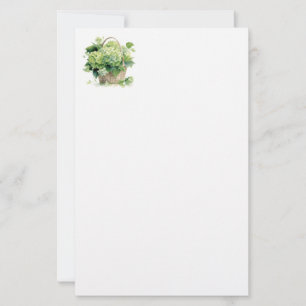 Green Hydrangea Stationery Paper