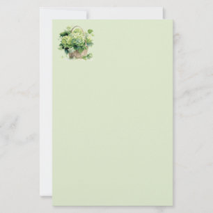 Green Hydrangea Stationery Paper