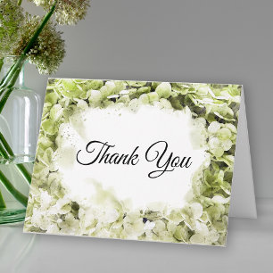 Green Hydrangea Watercolor Sympathy Thank You Card