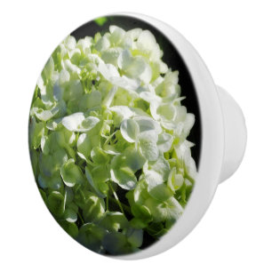 Green Hydrangeas Flowers Ceramic Knob