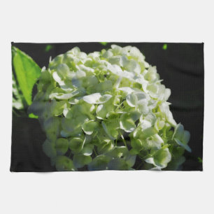Green Hydrangeas Flowers Tea Towel