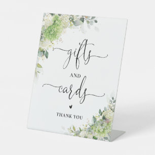 Green Hydrangeas Shower Gifts And Cards Sign