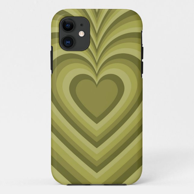 Green Hypnotic Heart Love Pattern Case-Mate iPhone Case (Back)
