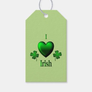 Green I Heart Irish Gift Tags