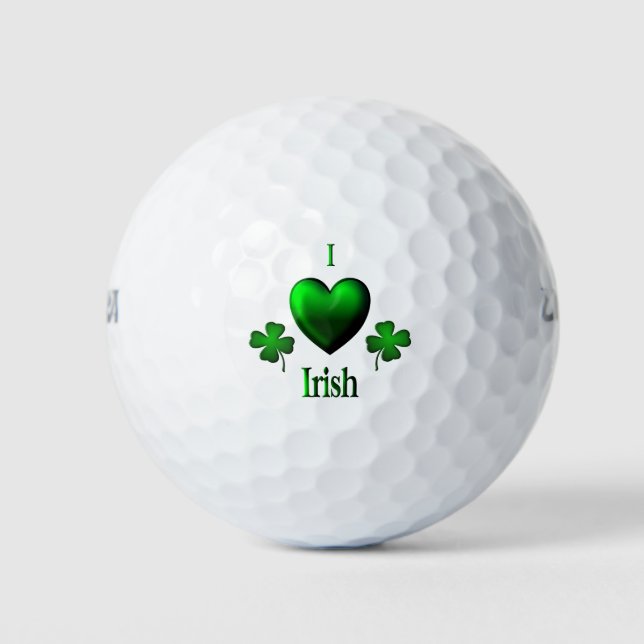 Green I Heart Irish Golf Balls (Front)