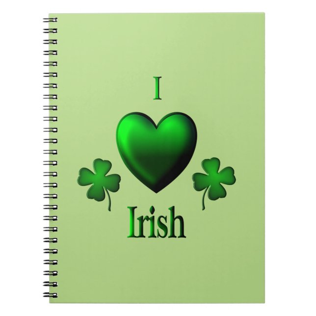 Green I Heart Irish Notebook (Front)