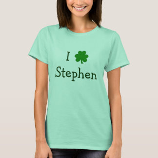 Green I Shamrock TEXT St Patricks Day T-Shirt