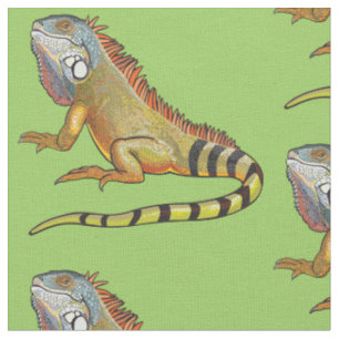 green iguana fabric