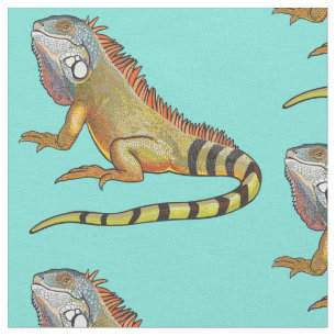 green iguana fabric