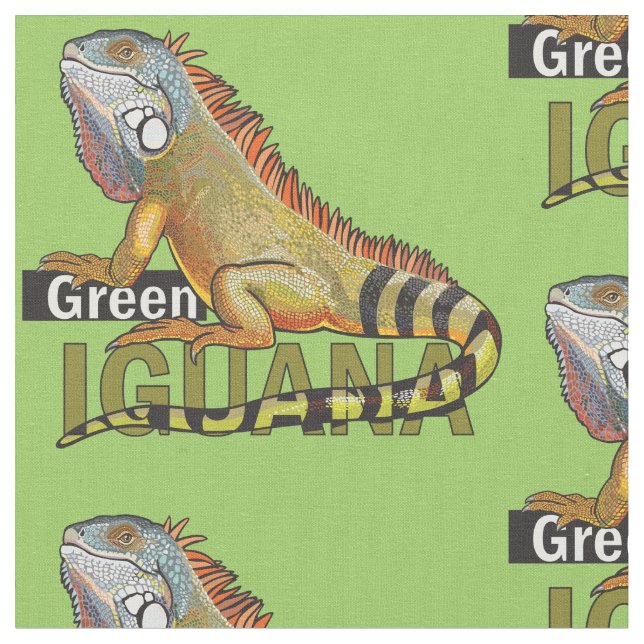green iguana fabric (Close Up)