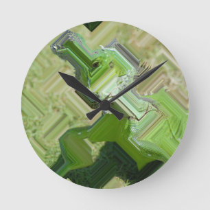 Green Iguana Round Clock