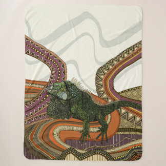 green iguana sherpa blanket