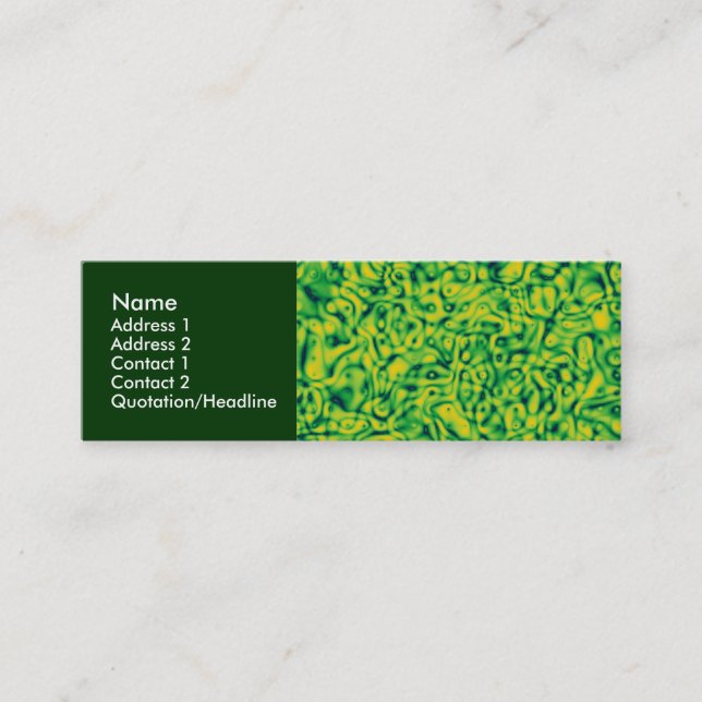 Green Impressionism Mini Business Card (Front)