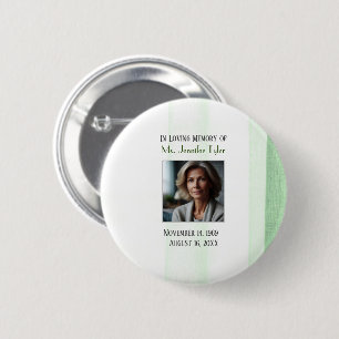 Green In Loving Memory Funeral Memorial Keepsake 6 Cm Round Badge