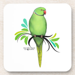 Green Indian Ringneck Parrot Coaster