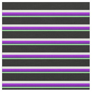 Green, Indigo, Dark Violet, Light Cyan & Black Fabric