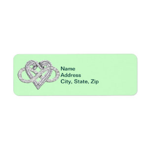 Green Infinity Heart Address Labels