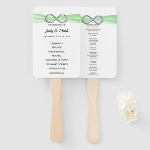 Green Infinity Wedding Program Fans
