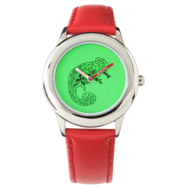 Green ink chameleon watch (Front)