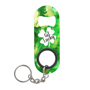 Green Ink Splatters Get Lucky Shamrock