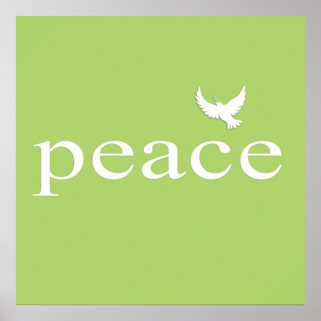 Green Inspirational Peace Quote Poster (Front)