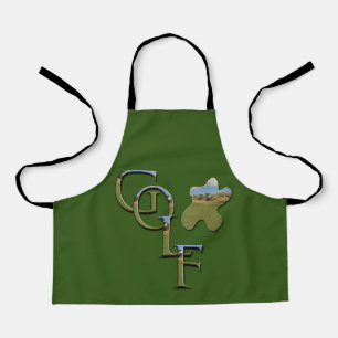 Green Interlinked Golf Nme, Kids Full Print Apron
