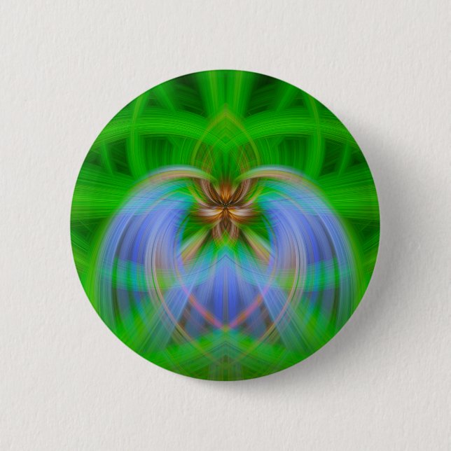 Green Intricacy  6 Cm Round Badge (Front)