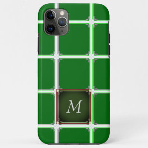 Green iPhone case Square Pattern Monogram