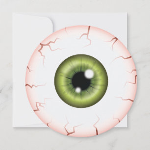 Green Iris Eyeball Bloodshot Eye Halloween Party Invitation