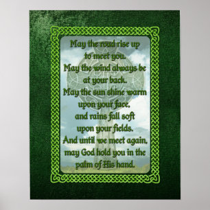Green Irish Blessing Poster